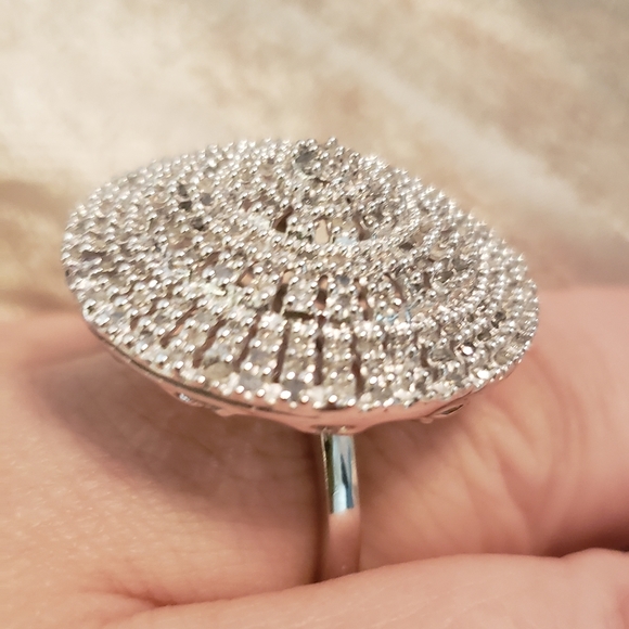 Size 10, Diamond Ring, 1 carat total, 925 Silver, NWT - Picture 2 of 3